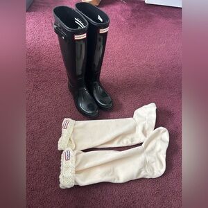 Hunter glossy boots and socks!!